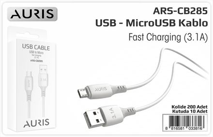 Auris CB285 3.1A Micro Usb Kablo